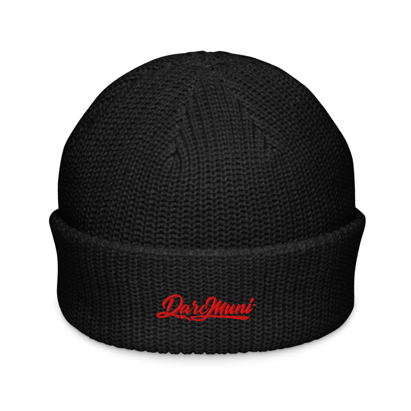 Darc Red Beanie Warm Ribbed Knit Hat | Darc Muni