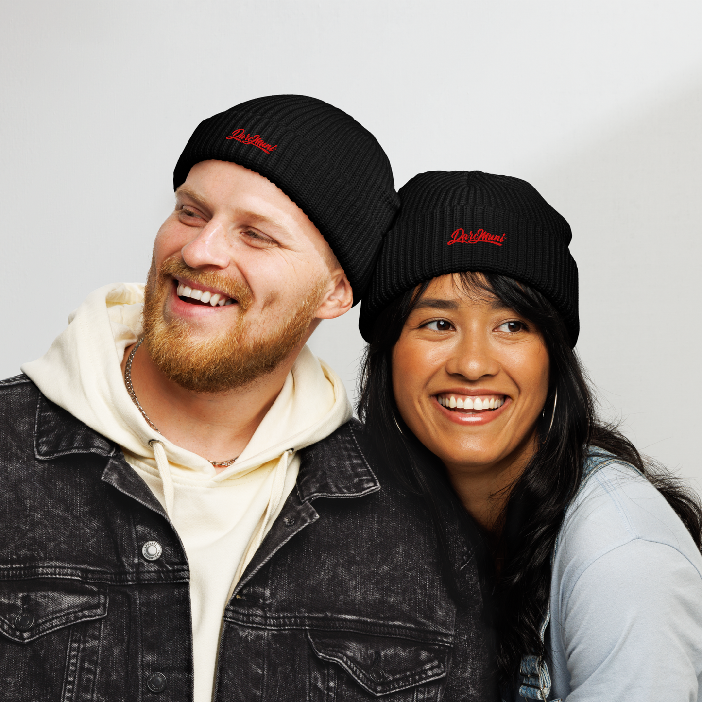 Darc Red Beanie Warm Ribbed Knit Hat | Darc Muni