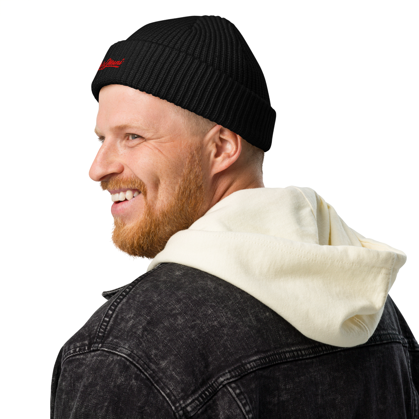 Darc Red Beanie Warm Ribbed Knit Hat | Darc Muni