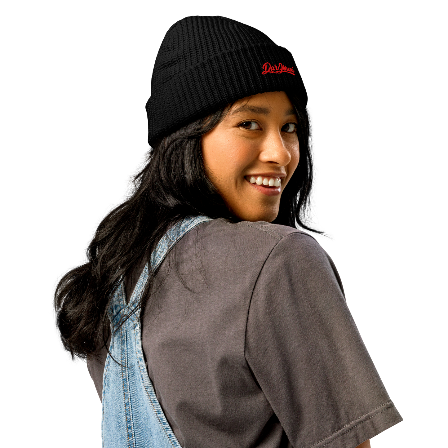Darc Red Beanie Warm Ribbed Knit Hat | Darc Muni