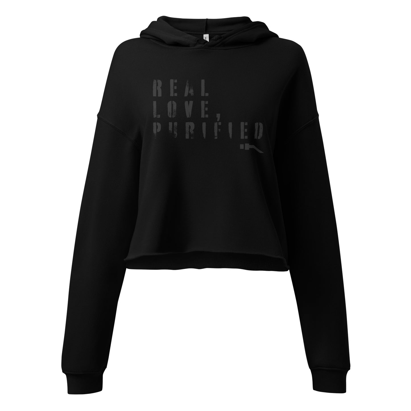 R L P Crop Hoodie Trendy Raw Hem Streetwear | Darc Muni